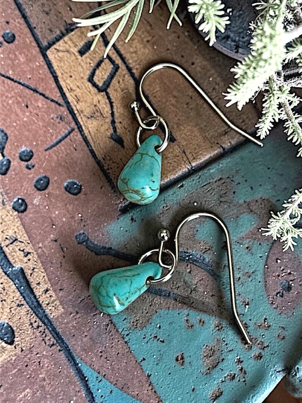 5 For $25💫Bohemian Turquoise Teardrop Dangle Earrings